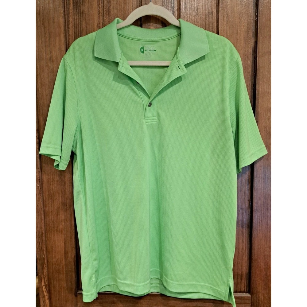Mens Med Izod Golf Shirt Short Sleeve Polo Lime Green Athleticore Golfcore